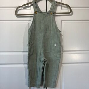 Little Planet by Carter's Organic Cotton Gauze Overalls 18 Months Green